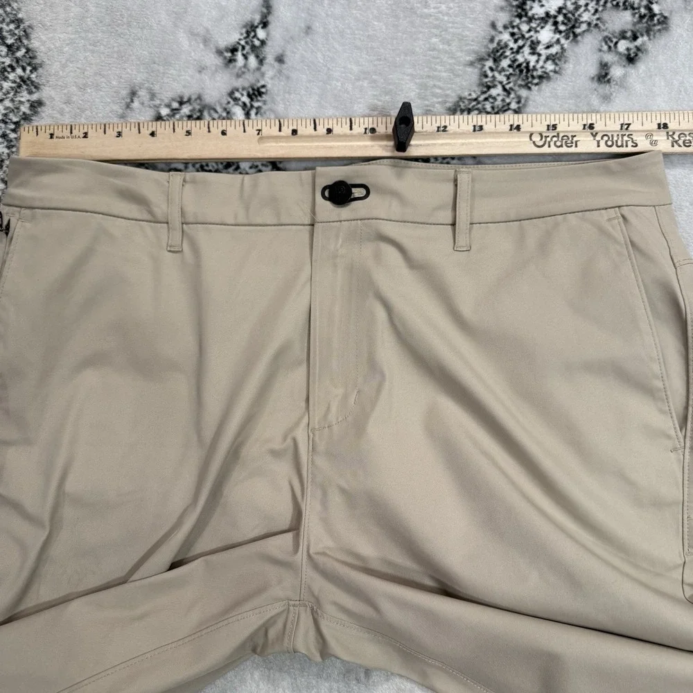 Public Rec Mens 34X32 Khaki Tan Performance Chino Pants Travel Stretch Zip Pocke